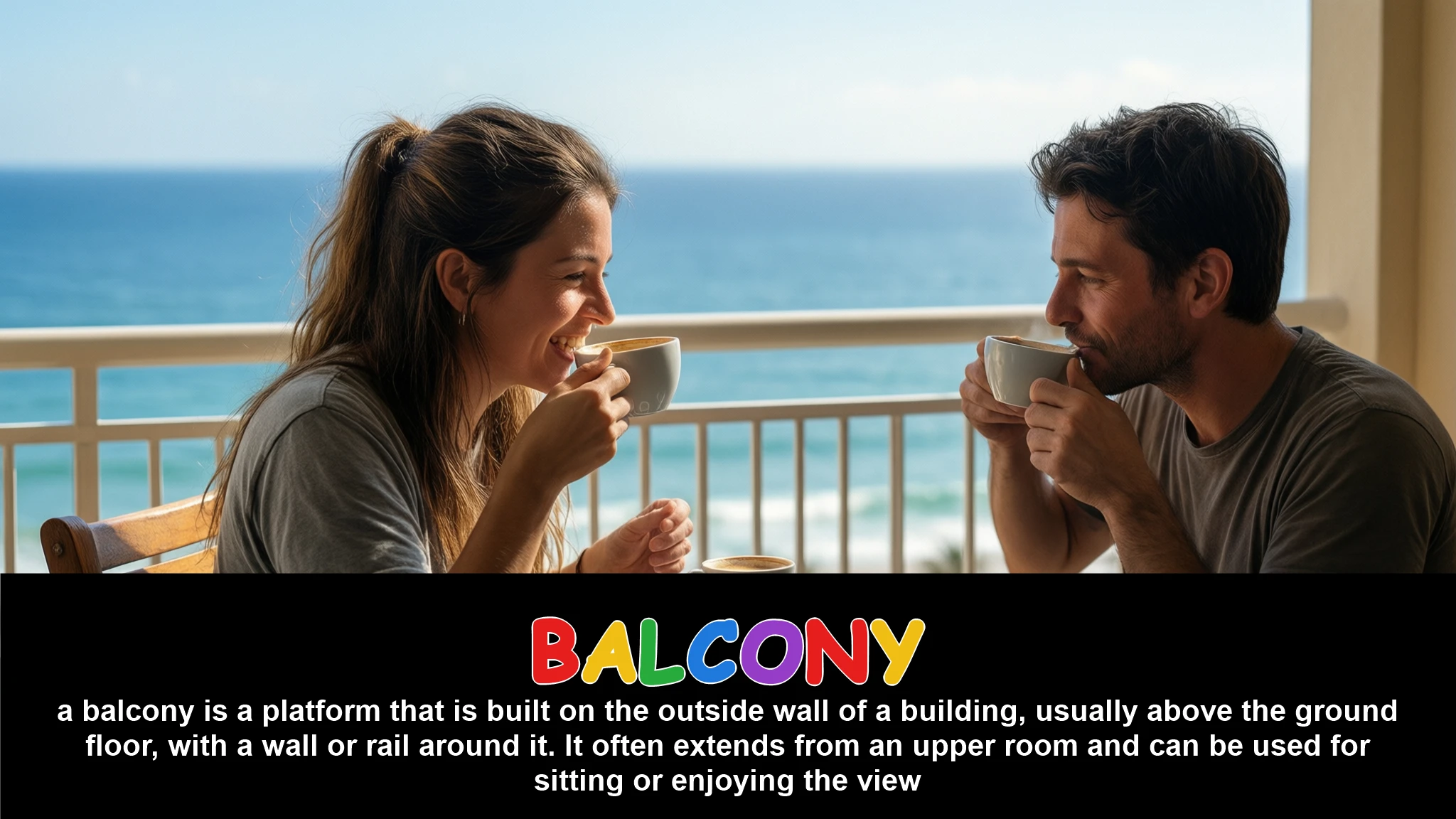 English Illustration for balcony